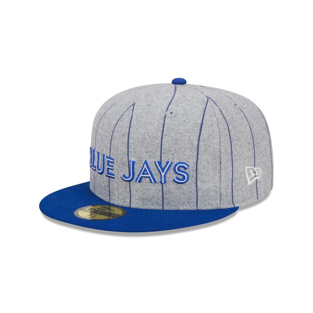 New Era Toronto Blue Jays Heather Pinstripe 59FIFTY Fitted Hat - Size 7 1/4